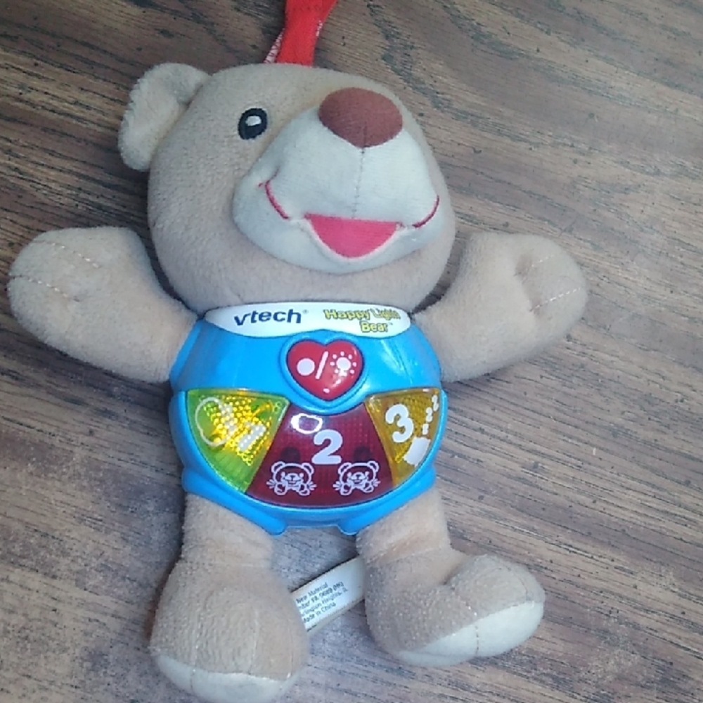 Brown and Blue Learning Plush Bear